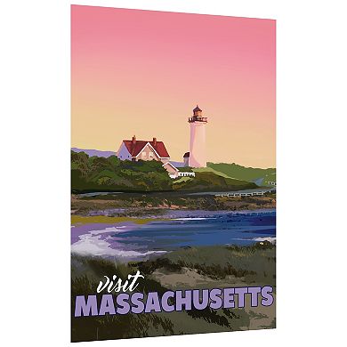 Empire Art Direct "Massachusetts Mornings" Frameless Free-Floating Tempered Glass Panel Graphic Wall Art