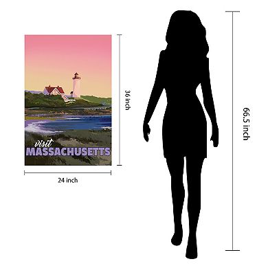 Empire Art Direct "Massachusetts Mornings" Frameless Free-Floating Tempered Glass Panel Graphic Wall Art