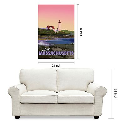 Empire Art Direct "Massachusetts Mornings" Frameless Free-Floating Tempered Glass Panel Graphic Wall Art