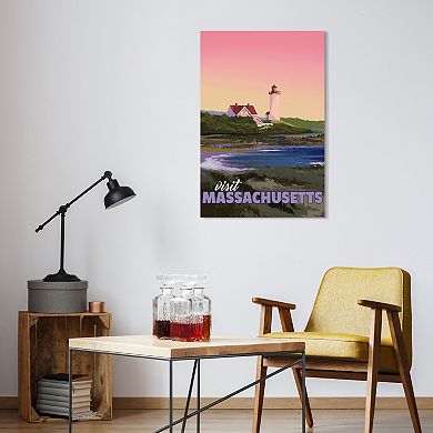 Empire Art Direct "Massachusetts Mornings" Frameless Free-Floating Tempered Glass Panel Graphic Wall Art
