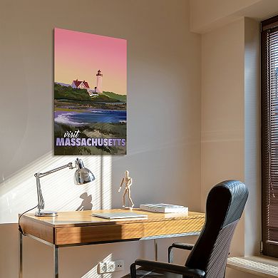 Empire Art Direct "Massachusetts Mornings" Frameless Free-Floating Tempered Glass Panel Graphic Wall Art