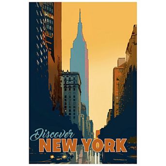Empire Art Direct "New York Minute" Frameless Free-Floating Tempered Glass Panel Graphic Wall Art