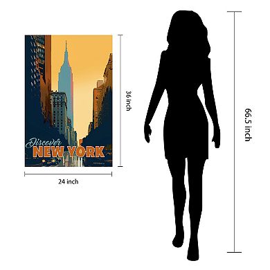 Empire Art Direct "New York Minute" Frameless Free-Floating Tempered Glass Panel Graphic Wall Art