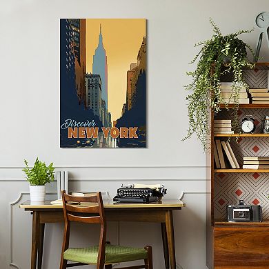 Empire Art Direct "New York Minute" Frameless Free-Floating Tempered Glass Panel Graphic Wall Art