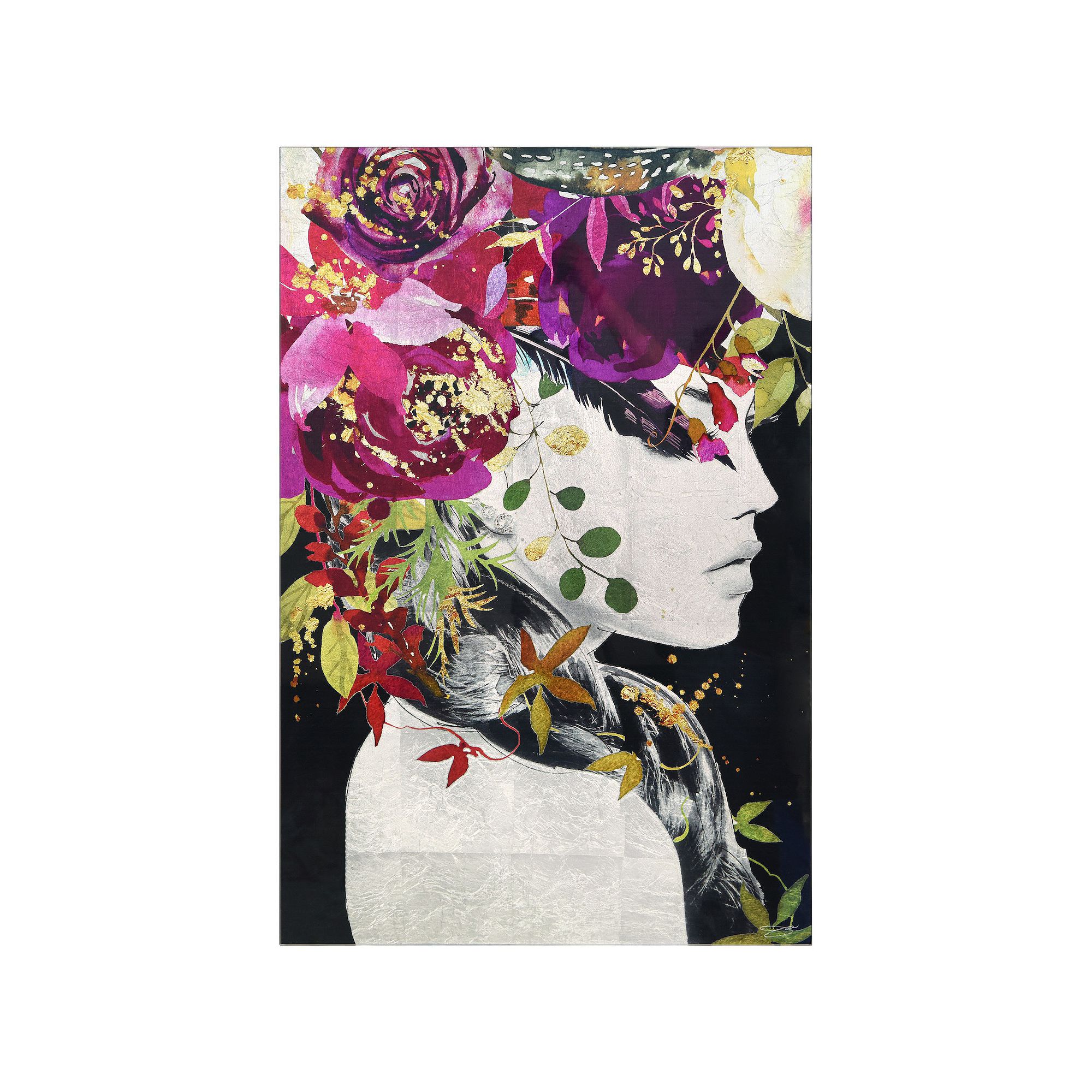 Empire Art Direct Purple Rain Tempered Glass with Silver Leaf, Multi
