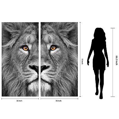 Empire Art Direct King of the Jungle AB Frameless Free-Floating Tempered Glass Panel Graphic Wall Art