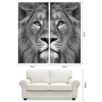 Empire Art Direct King of the Jungle AB Frameless Free-Floating Tempered Glass Panel Graphic Wall Art