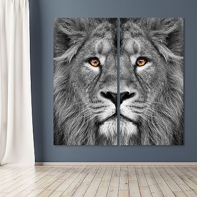 Empire Art Direct King of the Jungle AB Frameless Free-Floating Tempered Glass Panel Graphic Wall Art