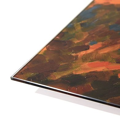 Empire Art Direct "Palm Breeze I AB" Frameless Free-Floating Tempered Glass Panel Graphic Wall Art 2-Piece Set