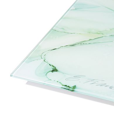 Empire Art Direct "Seaglass Garden I AB" Frameless Free-Floating Tempered Glass Panel Graphic Wall Art 2-Piece Set