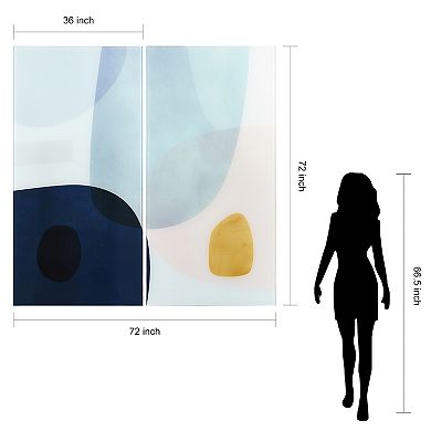Empire Art Direct "Gold Monde II AB" Frameless Free-Floating Tempered Glass Panel Graphic Wall Art 2-Piece Set