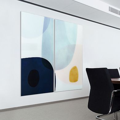 Empire Art Direct "Gold Monde II AB" Frameless Free-Floating Tempered Glass Panel Graphic Wall Art 2-Piece Set