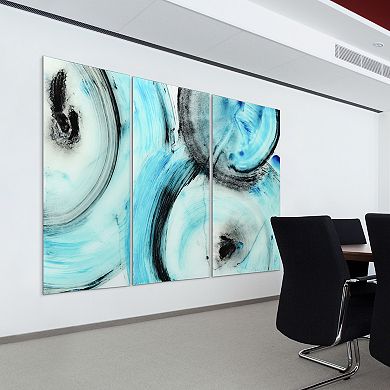 Empire Art Direct "Ripple Effect IV ABC" Frameless Free-Floating Tempered Glass Panel Graphic Wall Art 3-Piece Set