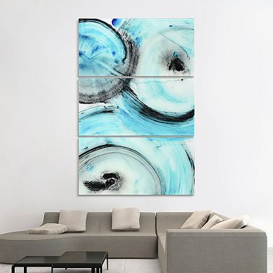Empire Art Direct "Ripple Effect IV ABC" Frameless Free-Floating Tempered Glass Panel Graphic Wall Art 3-Piece Set
