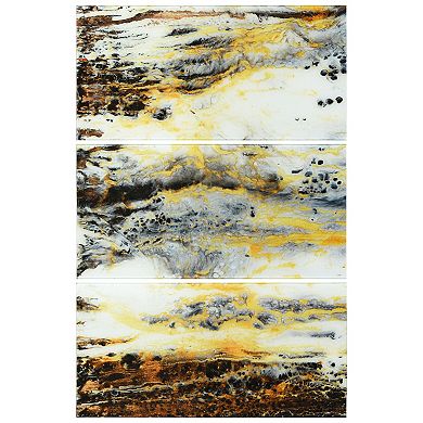 Empire Art Direct "Granite I ABC" Frameless Free-Floating Tempered Glass Panel Graphic Wall Art 3-Piece Set