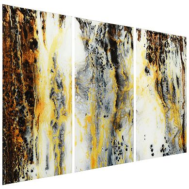 Empire Art Direct "Granite I ABC" Frameless Free-Floating Tempered Glass Panel Graphic Wall Art 3-Piece Set