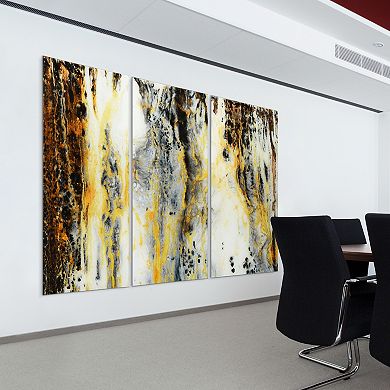Empire Art Direct "Granite I ABC" Frameless Free-Floating Tempered Glass Panel Graphic Wall Art 3-Piece Set