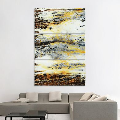 Empire Art Direct "Granite I ABC" Frameless Free-Floating Tempered Glass Panel Graphic Wall Art 3-Piece Set