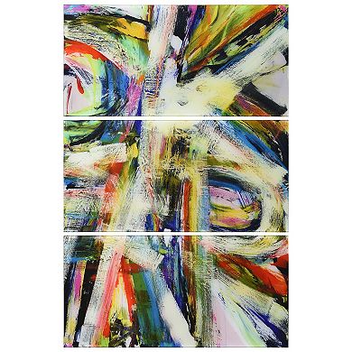 Empire Art Direct "Rock Star I ABC" Frameless Free-Floating Tempered Glass Panel Graphic Wall Art 3-Piece Set