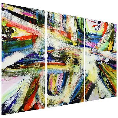 Empire Art Direct "Rock Star I ABC" Frameless Free-Floating Tempered Glass Panel Graphic Wall Art 3-Piece Set