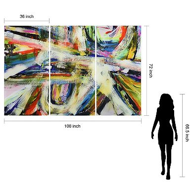 Empire Art Direct "Rock Star I ABC" Frameless Free-Floating Tempered Glass Panel Graphic Wall Art 3-Piece Set