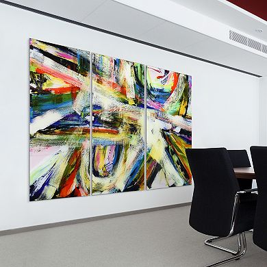 Empire Art Direct "Rock Star I ABC" Frameless Free-Floating Tempered Glass Panel Graphic Wall Art 3-Piece Set