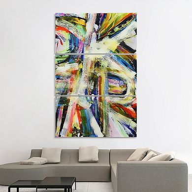 Empire Art Direct "Rock Star I ABC" Frameless Free-Floating Tempered Glass Panel Graphic Wall Art 3-Piece Set