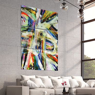 Empire Art Direct "Rock Star I ABC" Frameless Free-Floating Tempered Glass Panel Graphic Wall Art 3-Piece Set