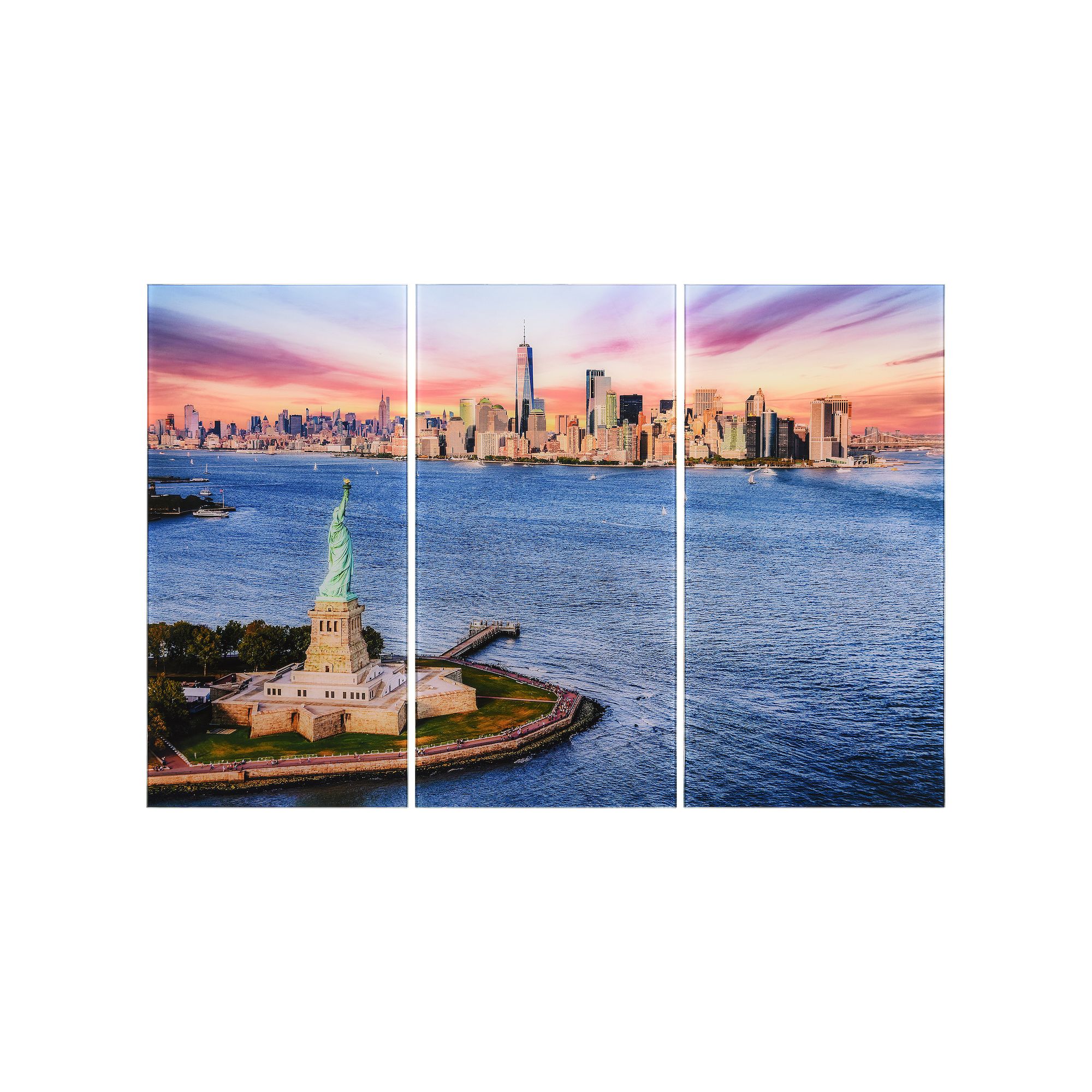 Empire Art Direct New York View ABC Frameless Free-Floating Tempered G