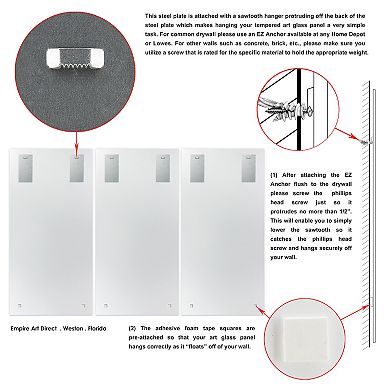 Empire Art Direct "New York View ABC" Frameless Free-Floating Tempered Glass Panel Graphic Wall Art 3-Piece Set