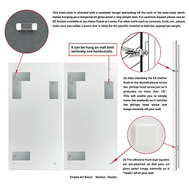 Empire Art Direct "Dahlia AB" Frameless Free-Floating Tempered Glass Panel Graphic Wall Art 2-Piece Set