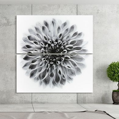 Empire Art Direct "Dahlia AB" Frameless Free-Floating Tempered Glass Panel Graphic Wall Art 2-Piece Set