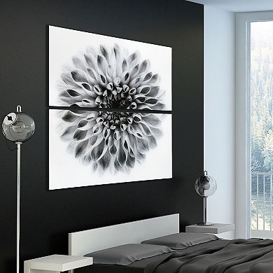 Empire Art Direct "Dahlia AB" Frameless Free-Floating Tempered Glass Panel Graphic Wall Art 2-Piece Set