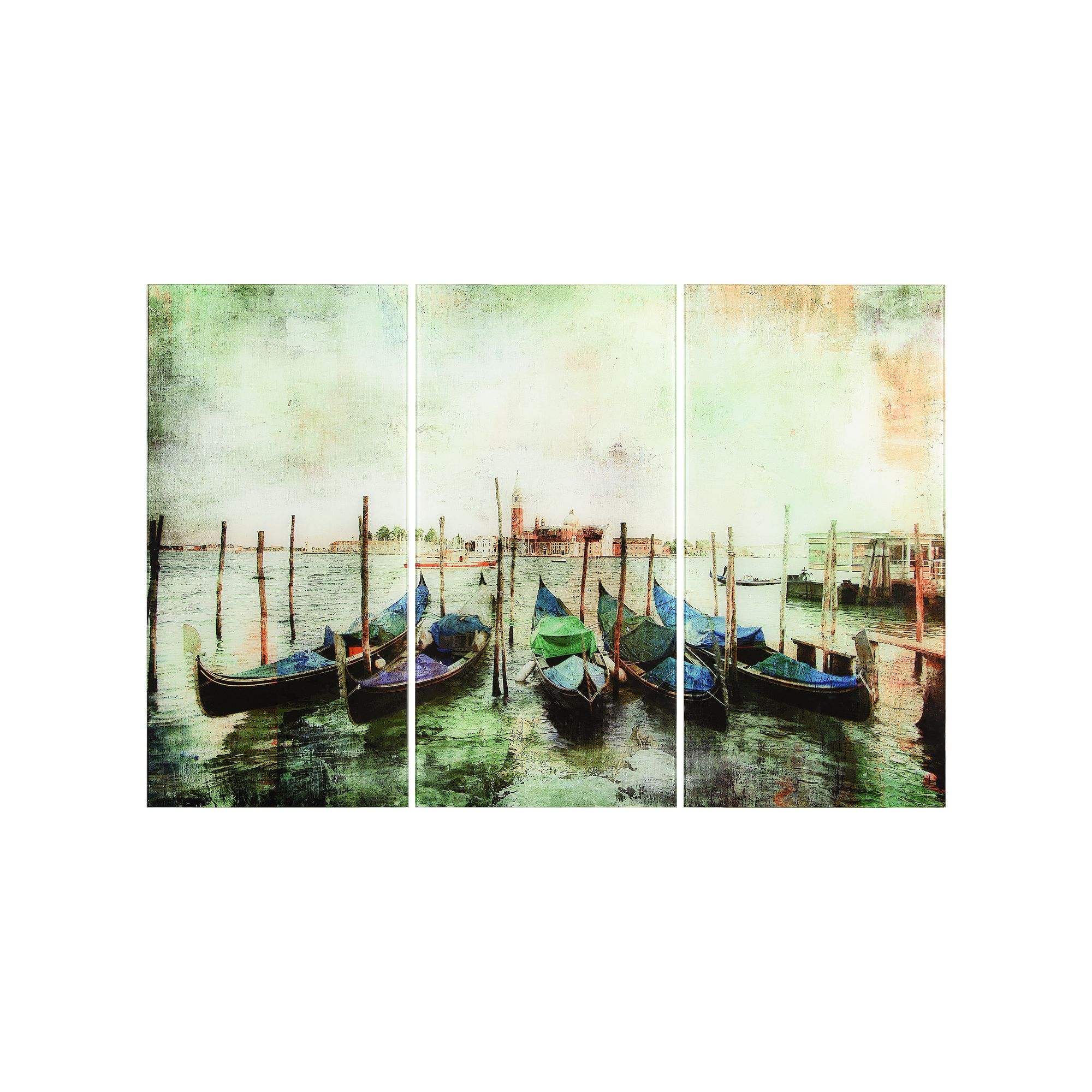 Empire Art Direct Venice Gondolas ABC Frameless Free-Floating Tempered