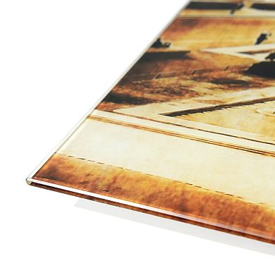 Empire Art Direct "Eiffel Tower AB" Frameless Free-Floating Tempered Glass Panel Graphic Wall Art 2-Piece Set