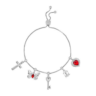 Sterling Silver Key Heart Adjustable Bolo Bracelet Sterling Silver Key Heart Adjustable Bolo Bracelet