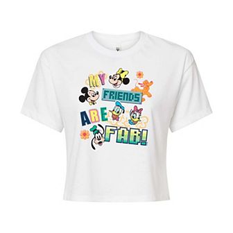 Disney's Mickey Mouse & Friends Juniors' Fab Friends Cropped Tee
