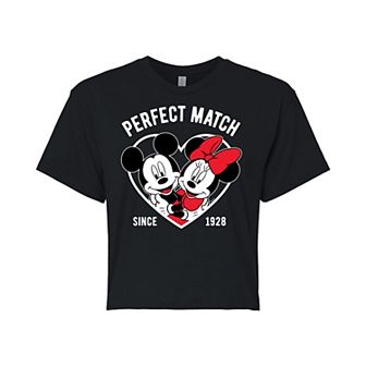 Disney's Mickey & Minnie Mouse Juniors' Perfect Match Cropped Tee