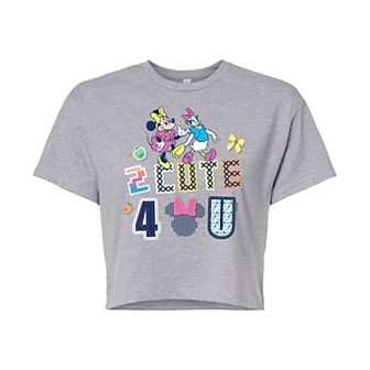 Disney's Minnie Mouse & Daisy Duck Juniors' 2 Cute 4 U Cropped Tee