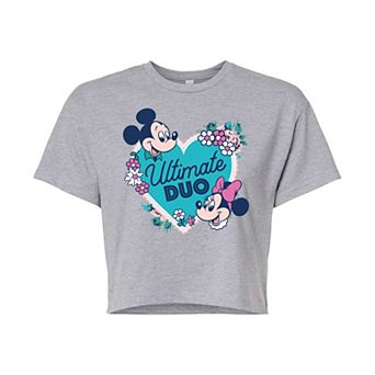 Disney's Mickey & Minnie Mouse Juniors' Ultimate Duo Cropped Tee