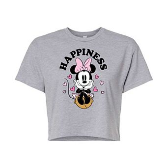 Disney's Minnie Mouse Juniors' Happiness Cropped Tee