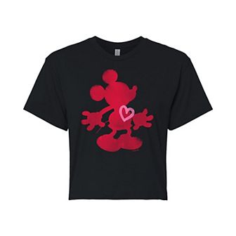 Disney's Mickey Mouse Juniors' Heart Cropped Tee