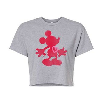 Disney's Mickey Mouse Juniors' Heart Cropped Tee