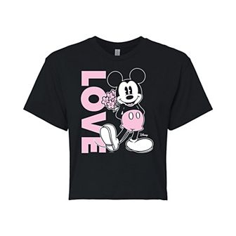 Disney's Mickey Mouse Juniors' Love Cropped Tee