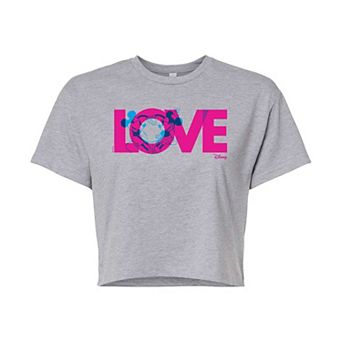 Disney's Mickey & Minnie Mouse Juniors' Love Cropped Tee