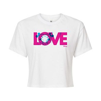 Disney's Mickey & Minnie Mouse Juniors' Love Cropped Tee