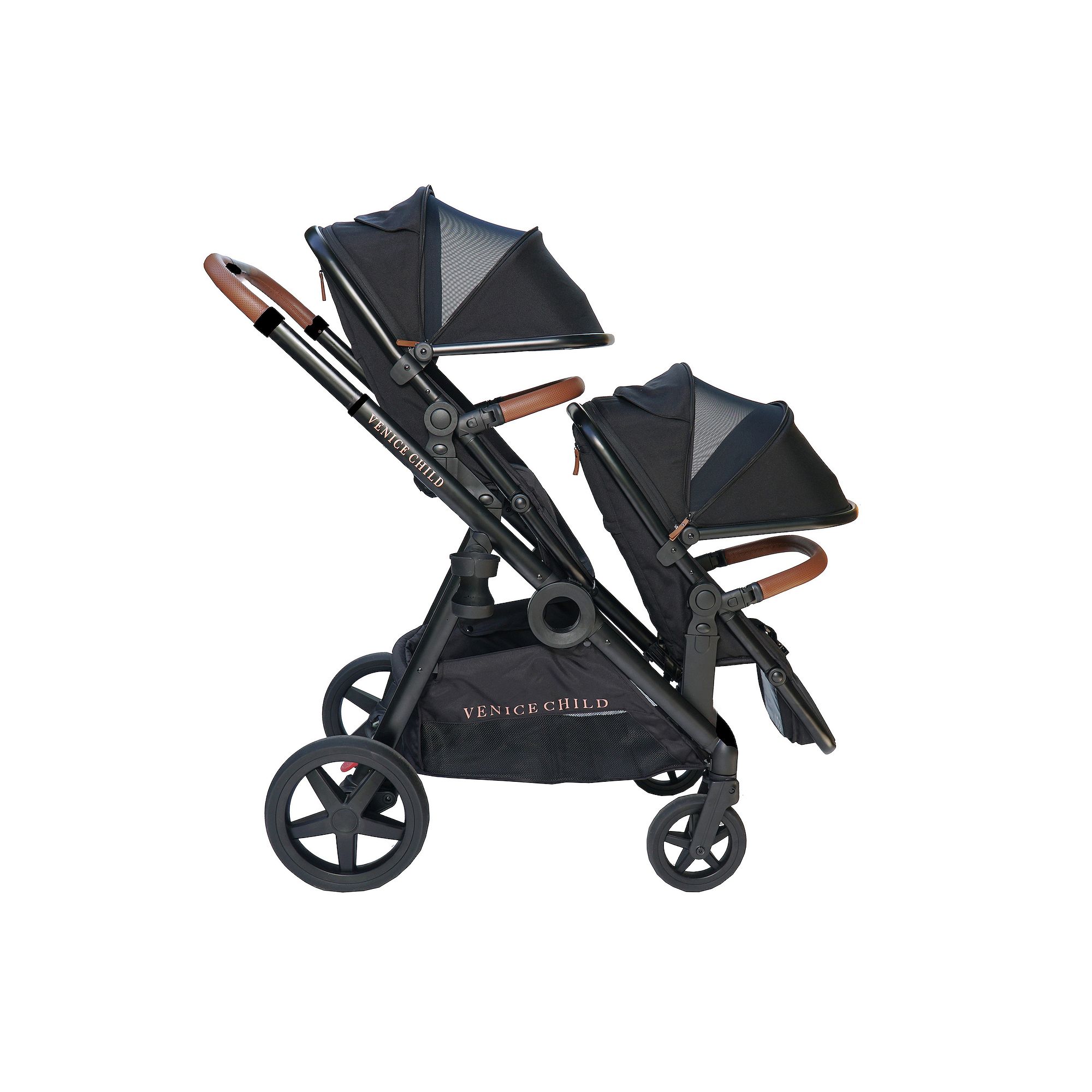 Venice Child Maverick Single to Double Stroller & 2nd Toddler Seat, Black