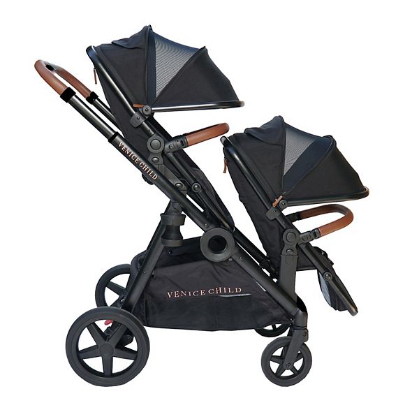 Venice Child Maverick Single to Double Stroller & 2nd Toddler Seat - Black