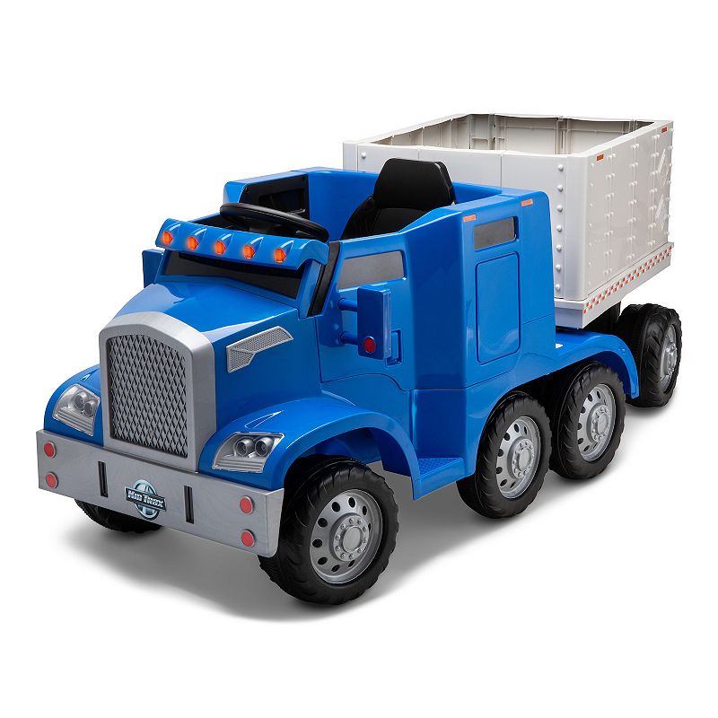 Kid Trax 12-Volt Semi-Truck & Trailer Ride-On Toy, Blue