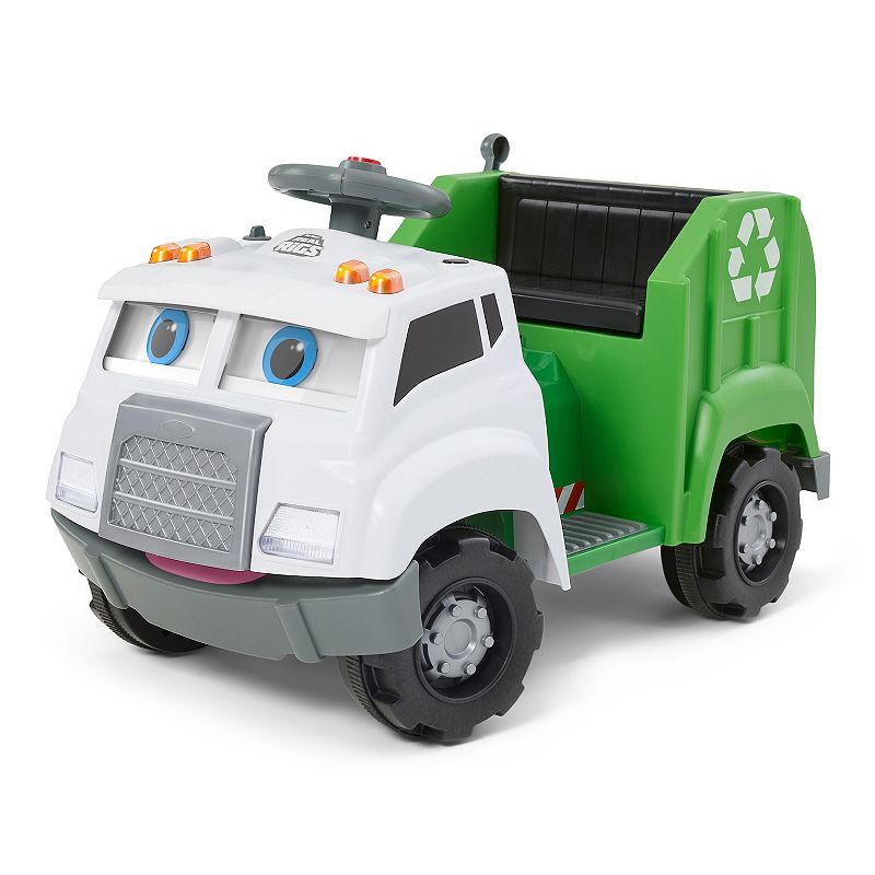 Kid Trax 6-Volt Real Rigs Recycling Truck Ride-On Toy, Green